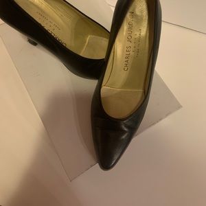 Charles Jourdan Paris black leather pumps